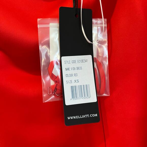 Elliatt x Revolve Vida Red Satin Off Shoulder Mini Dress XS Holiday Cocktail - Picture 6 of 9